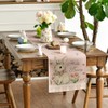Artoid Mode Pink Bunny Eucalyptus Tulips Easter Table Runner,Seasonal Spring