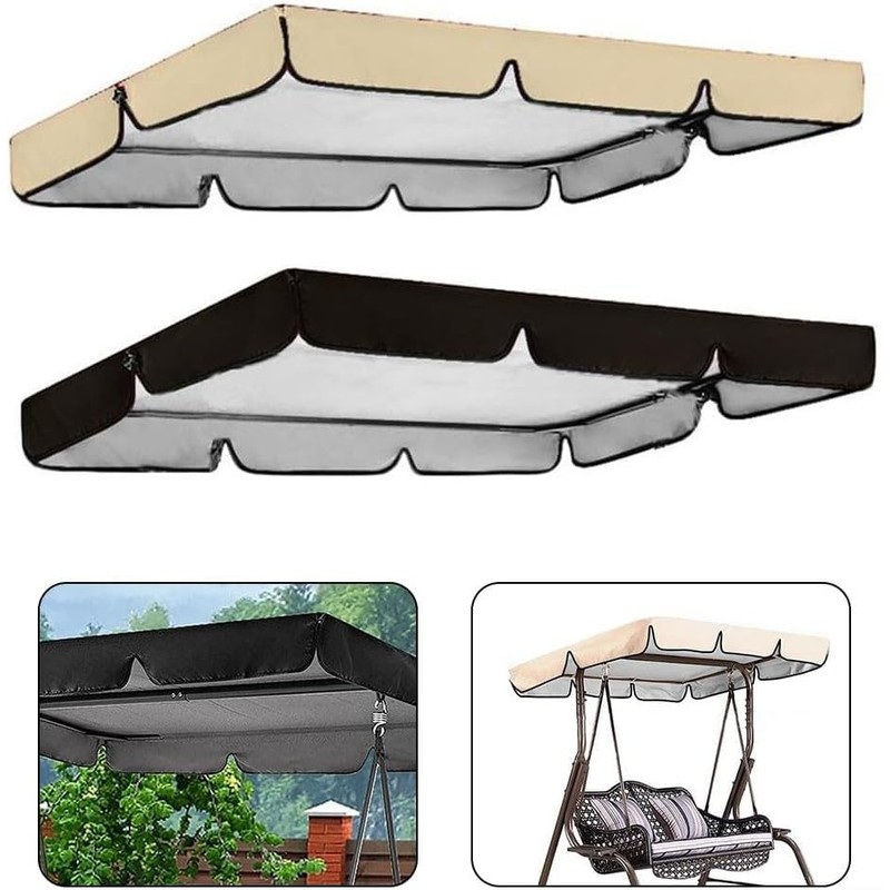 Buachois Outdoor Patio Swing Chair Canopy Replacement, Waterproof Swing Canopy,