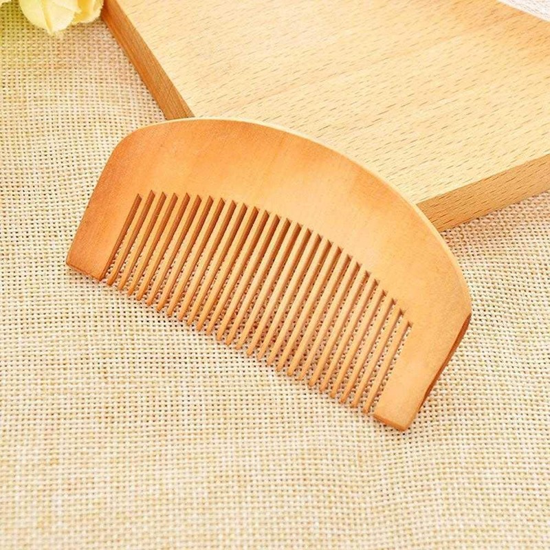 Peach Wood Wooden Comb Anti-Static Comb Close Tooth 2 PCS