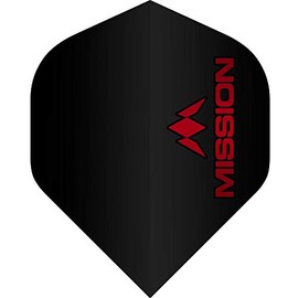 Mission Darts Logo Dart Flights | 100 Micron | Standard No. 2, 5 Sets of 3 Flights, Red (5XF2504)