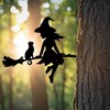 Iron Witch & Cat Garden Stake for Outdoor Decor –