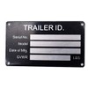 Blank Trailer VIN ID Plate Data TAG Serial Model Number