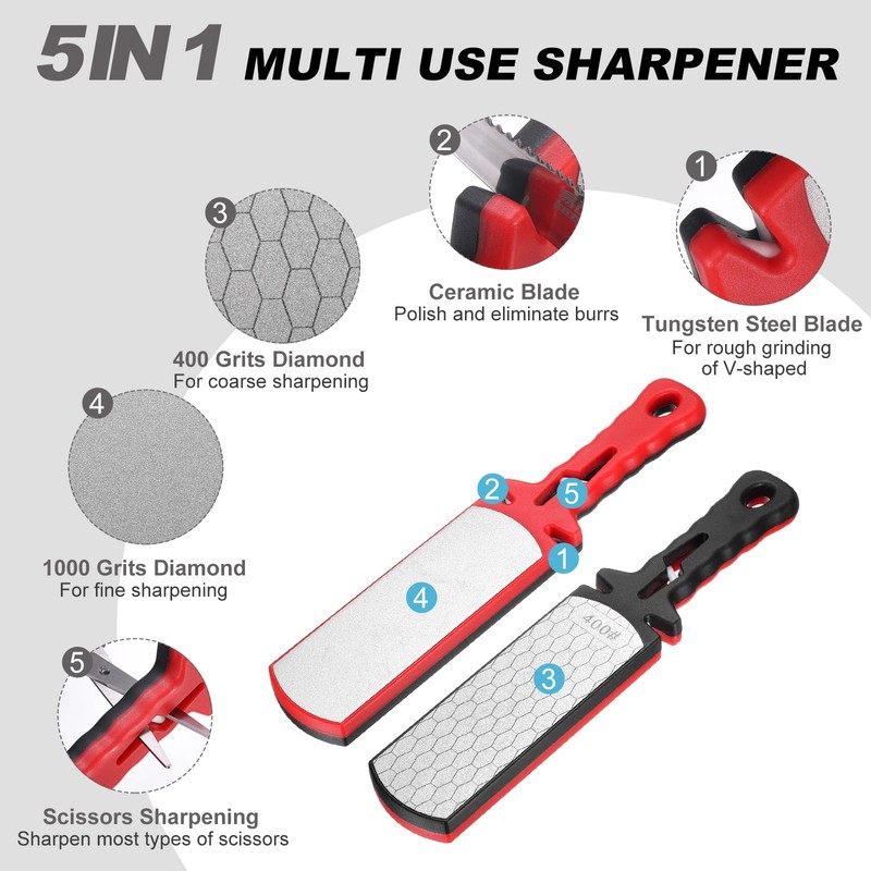 sourcing map 400/1000 Grit Handheld Diamond Sharpening Stone Double-Sided Whetstone
