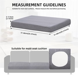 SUKAIKEQA Stretch Patio Cushion Cover Outdoor Cushion Cover Replacement Slipcovers Outdoor Cushion Covers Thick Jacquard Textured Twill Fabric Porch Patio Furniture Protector(Cover，Only)