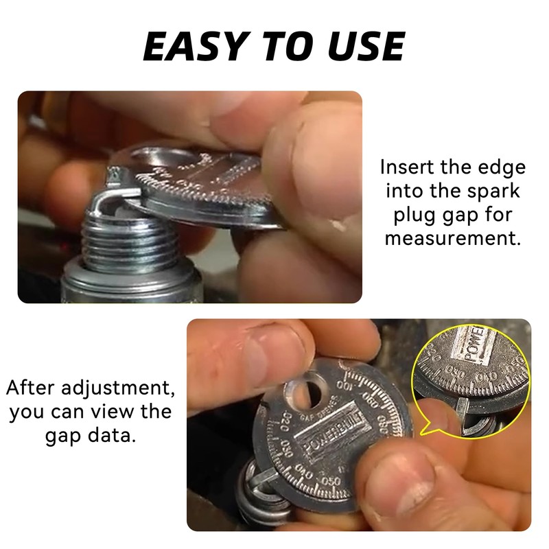 Tioollev Spark Plug Measuring Tool, Zinc Alloy Measuring Wire Spark
