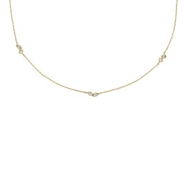 Fossil Women's Ellis Toi Et Moi Gold-Tone Brass Station Necklace