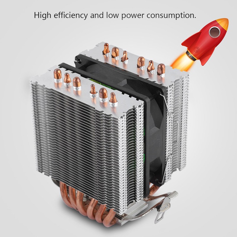 Computer CPU Fans Cooler Heat Sink 6 Heatpipe For Intel