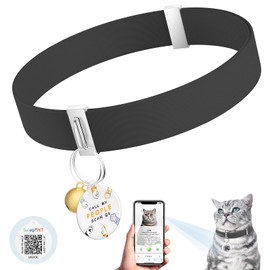 Cat Collar with Bell, Stretch Elastic Quick Release, Non Breakaway Lightweight Kitten Collar for Girl Boy Cats, Pet Supplies,Gifts,Accessories, Black