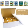 Ascrafter 6 Pack Mandala Succulent Plant Pot with Bamboo Trays,