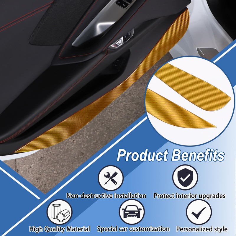 CHEAYAR Soft 3D Real Carbon Fiber Car Interior Door Panel