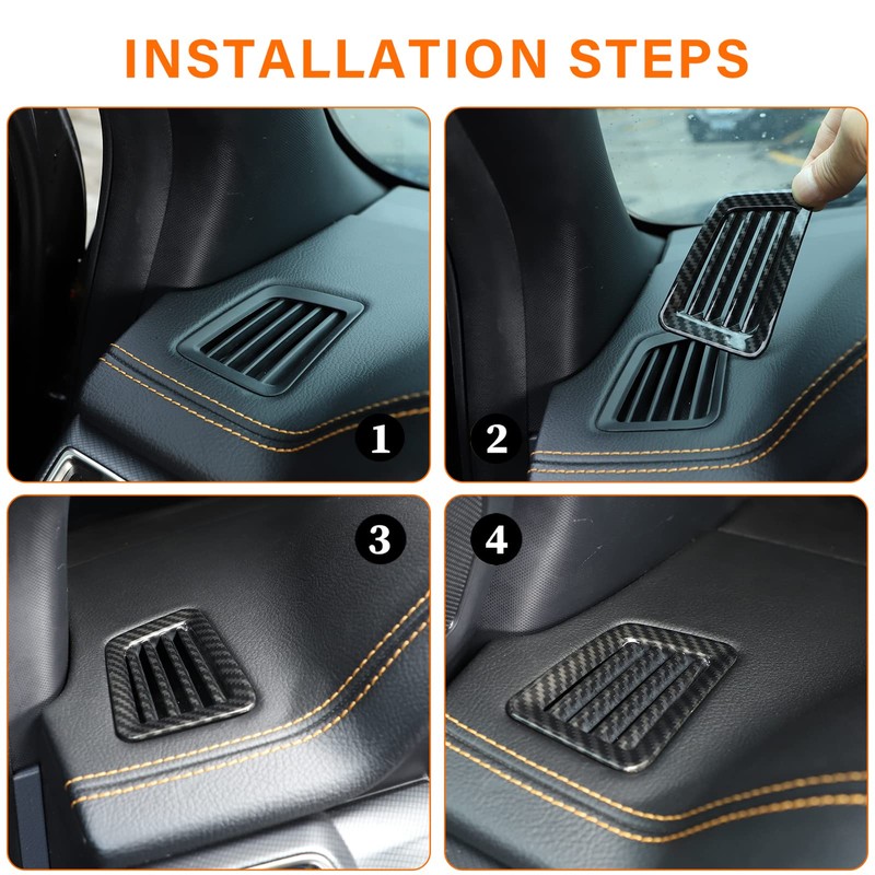 DIYUCAR 4pcs ABS Car Dashboard Air Conditioning Outlet Frame Cover