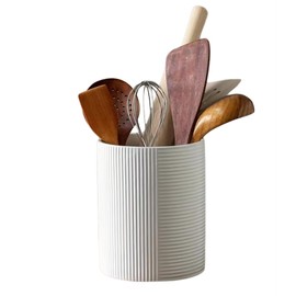 Awbdzl Utensil Holder Ceramic for Kitchen Counter Checkered Utensil Jar 6.69" L x 4.52" W Kitchen Counter Decor