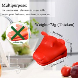 Mini Oven Mitts Gloves-BPA Free Silicone,Heat Resistant, Cooking Pinch Mitts Potholder for Kitchen Cooking & Baking (Red)