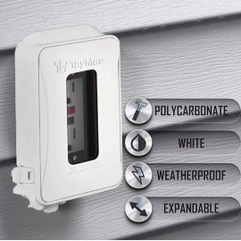 TayMac White  1-Gang Weatherproof In-Use Expandable Electrical Outlet
