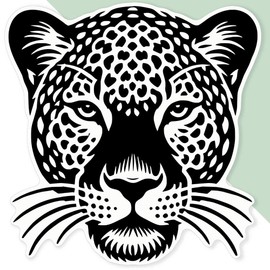 Extra Large 460mm 'Leopard Face' Permanent Sticker Decal for Cars/Windows/Bins/Walls (DW00135007)