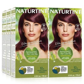 Naturtint Permanent Hair Color 5M Light Mahogany Chestnut (Pack of 6), Ammonia Free, Vegan, Cruelty Free, up to 100% Gray Coverage, Long Lasting Results