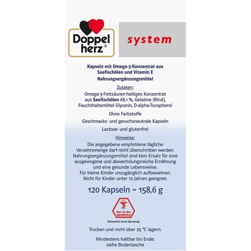 Doppelherz System Omega-3 Concentrate - With 300 mg EPA and
