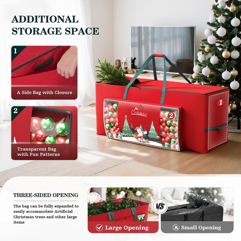 UIRWAY Christmas Tree Storage Bag- Fit for 7.5ft Artificial Trees,