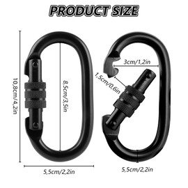 LOPYXBR Pack of 5 Carabiner Climbing 25 KN Carabiner Hook Climbing Climbing Carabiner Large High Performance Climbing Carabiner for Climbing, Parachuting, Mountaineering, Swings, Hammocks