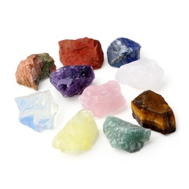 Sahoottie Set of 10 Lucky Stones Colourful Raw Stones Lucky Stone Gift Party Bag Stone Christening Gift Guest Gift Give Away Communion First Day at School