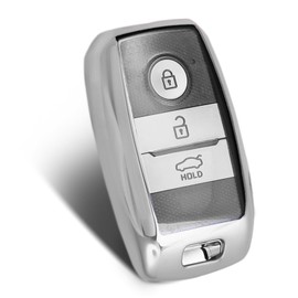 WORCAS Funda de TPU suave para llavero compatible con Kia Forte Koup Optima Rio Sedona Sorento Soul EV Sportage NIRO Forte (plata)