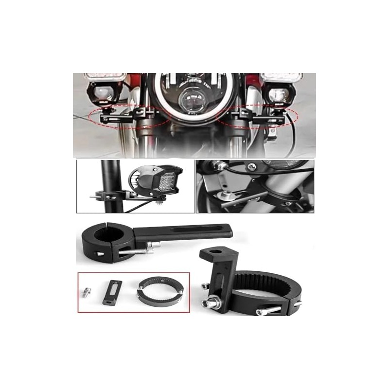 KiBlithemor Motorcycle Headlight Bracket, Pack of 2 38-60 mm Universal