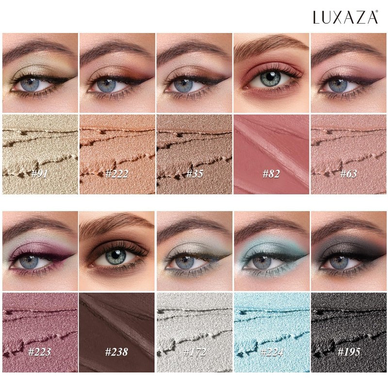 LUXAZA PRO Blue Eyeshadow Stick Makeup Set 10PCS, Neutral Shimmer