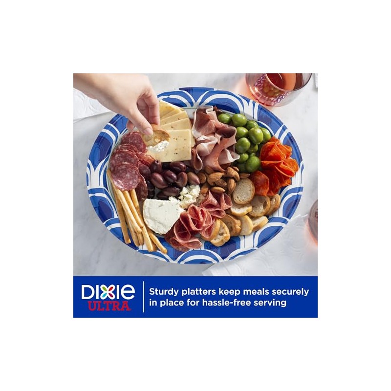 Dixie Ultra Disposable Paper Platters, 10" x 12.5", 25 Count