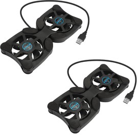 Magik 2-4 Pc Foldable Dual USB Fan Adjustable for Laptop PC Notebook Quite Cooler (2 Pack)