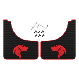 UpAuto Car Mud Flaps Screw and Clips Universal Rubber Mudguard Soft No Collision Splash Guards (2PCS, Wolf Head)