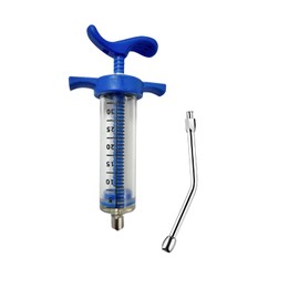 1 Set Feeding Syringe with Drench Nozzle Adjustable Dosage Reusable Drench Gun Syringe for Goat, Horse, Sheep, Dog, Pig, Cat, Bird, Small Pet (XM-30ML)