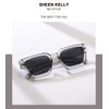 SHEEN KELLY Retro Thick Rectangular Chunky Sunglasses for Women Men