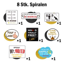 Set of 8 Funny Divorced Party Hanging Decoration Humour Divorce Airlines Decor Swirl for Divorced Bye Felicia Single Freedom Funny Divorce Party Decoration Break Up Divorce Party Supplies