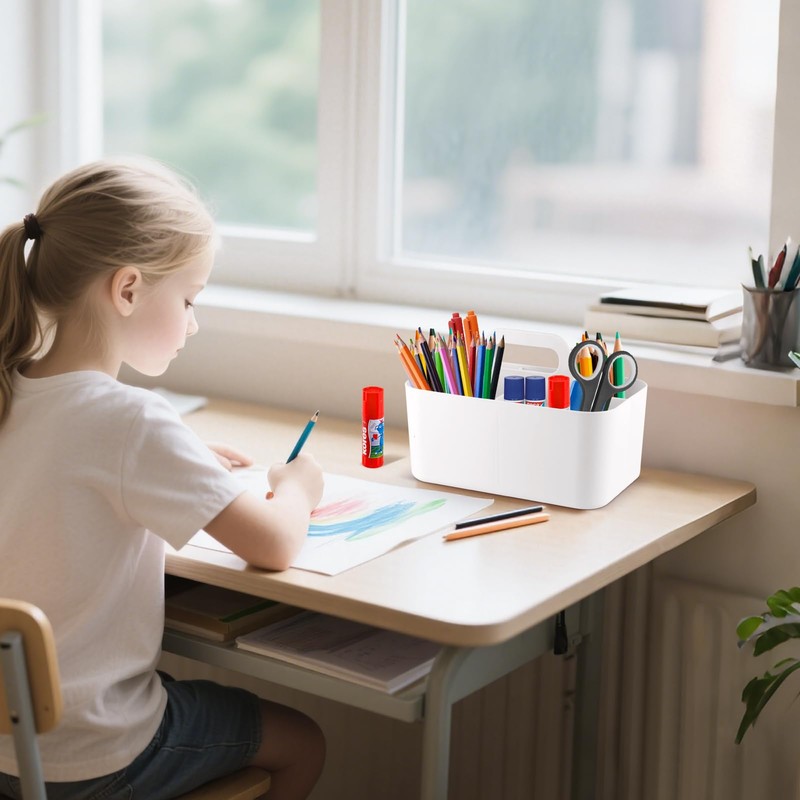 Esilihom Multipurpose Caddy Organizer, Stackable Storage Caddy with Handle, 5