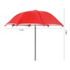 Squirrel Picnic Table Feeder Replacement Mini Umbrella for Outside (Bright-Red)