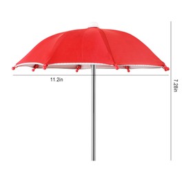 Squirrel Picnic Table Feeder Replacement Mini Umbrella for Outside (Bright-Red)