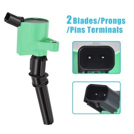 MAS Set of 10 Ignition Coils Pack Green DG508 & Motorcraft Spark Plug SP479 Compatible with Ford E350 E450 Excursion Econoline Super Duty F250 F350 6.8L V10 Replacement for FD503 3W7Z12029AA