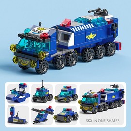 [LELE BROTHER] - 6 in 1 SWAT Car Building Blocks Set - 147 Pieces Kids Building Blocks - Birthday Christmas Creative Set Gift - For Ages 6+:_SWAT Car