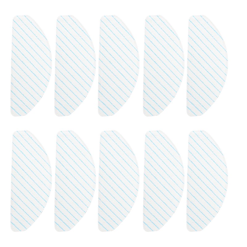10pcs Sweeping Robot Disposable Mop Microfiber High Absorption Replacement Mopping