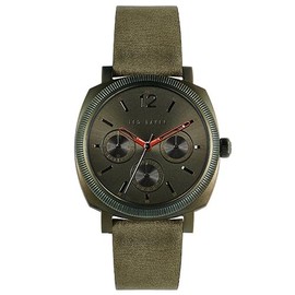 Ted Baker Caine Multifunction Green Leather Strap Watch (Model: BKPCNF1029I)