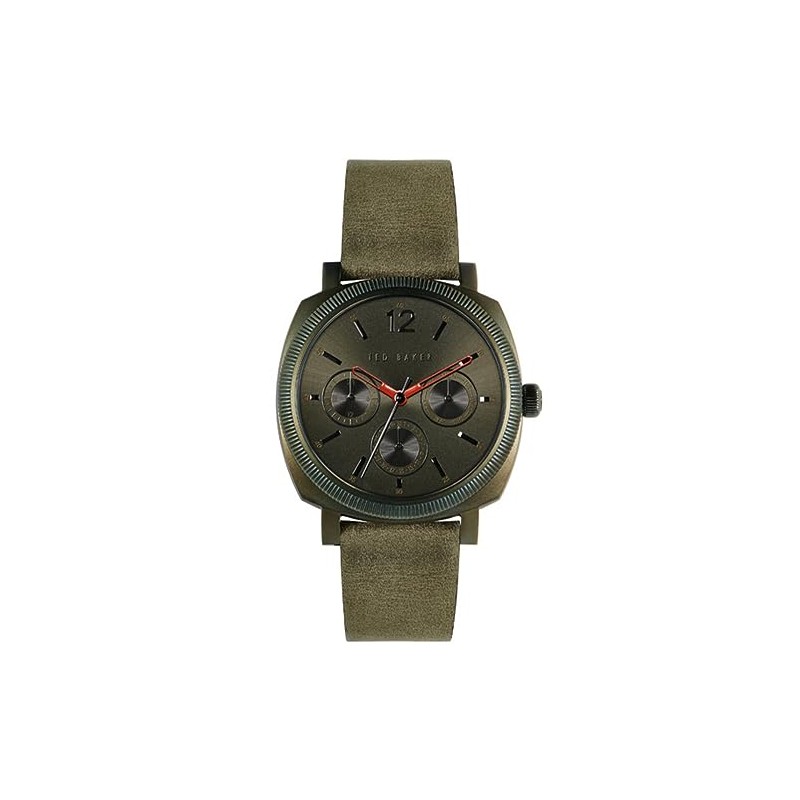 Ted Baker Caine Multifunction Green Leather Strap Watch (Model: BKPCNF1029I)