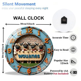 Large 12 Inch Glass Wall Clock that Resists Dust and Fingerprint Buildupsheet size: 12 in, color: White