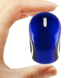 Wireless Mouse Cute Mini Computer Mouse Small Size Pocket Portable Compact Travel USB Optical Mice 3 Buttons 1000 DPI Wireless Mouse for Laptop PC Computer Notebook Kids Gift (Blue)