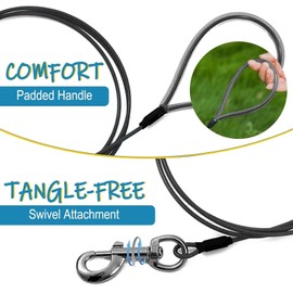 Mi Metty Chew Proof Dog Leash,6FT Metal Cable Lead,Heavy Duty Leash Made of Coated Wire Rope,Chew Resistant,Great for Large Dogs and Teething Puppies (Black+Green, 6FT)