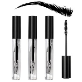 Clear Eyebrow Gel, 3Pcs Brow Setting Gel for Natural Brow, Long Lasting Waterproof Sweat-Proof Brow Makeup Liquid Eyebrow Styling Gel Set for Feathered & Fluffy Brows (Transparent)