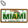 Miami Florida License Plate Dual Layer MDF Magnet 2" x