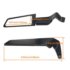 Xintre Motorcycle Mirrors Universal 10MM and 8MM Stealth Mirrors Motorcycle Wind Wing Side Mirrors Rotating Rear View Mirror Compatible with Duke 390 250 Yamaha MT-07 Kawasaki Z400 Z650 Z900 Z1000 etc