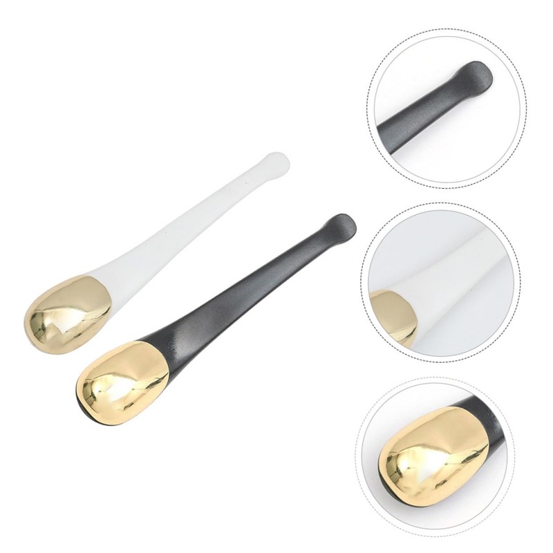 Ipetboom 2Pcs Eye Cream Spoons Metal Makeup Tool for Facial