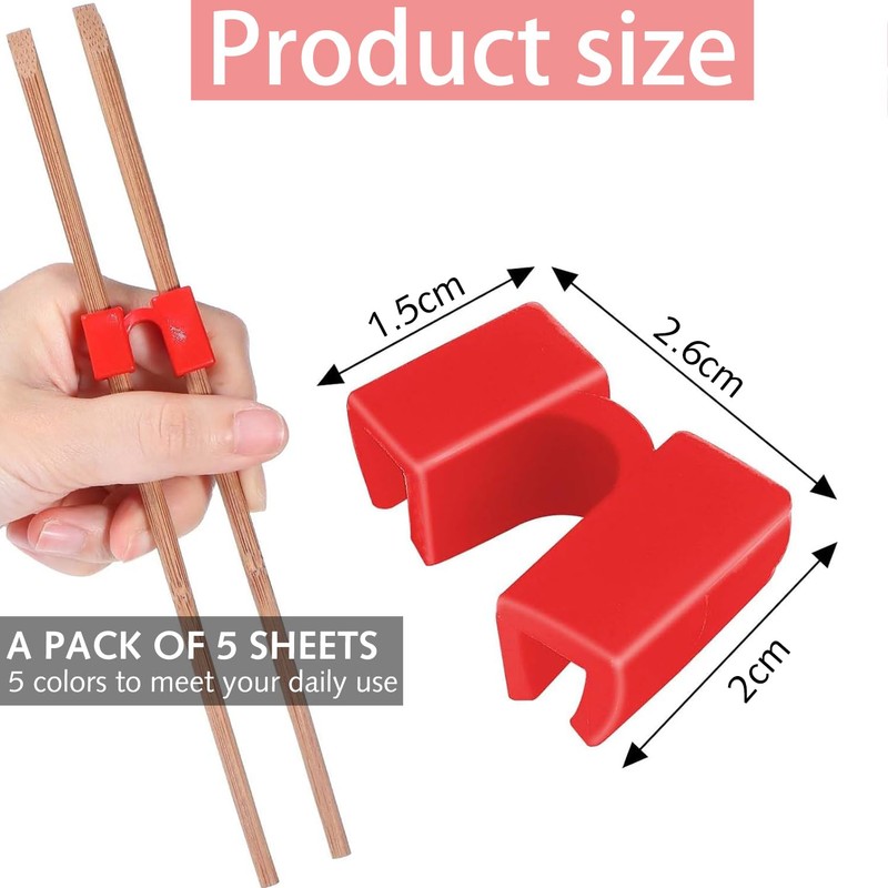 5 Pieces Reusable Chopsticks Helpers , Training Chopsticks Hinges Connector