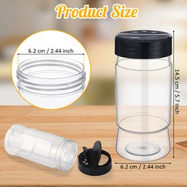 Mimorou 30 Pack 10.1 oz Plastic Spice Jars with Shaker Lids Clear Seasoning Containers Bottles for Kitchen Storing Spice Herbs Seasoning Powders